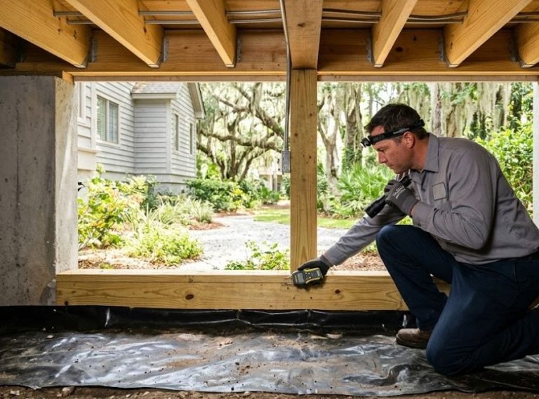Professional termite and moisture crawlspace inspection in Bluffton, South Carolina